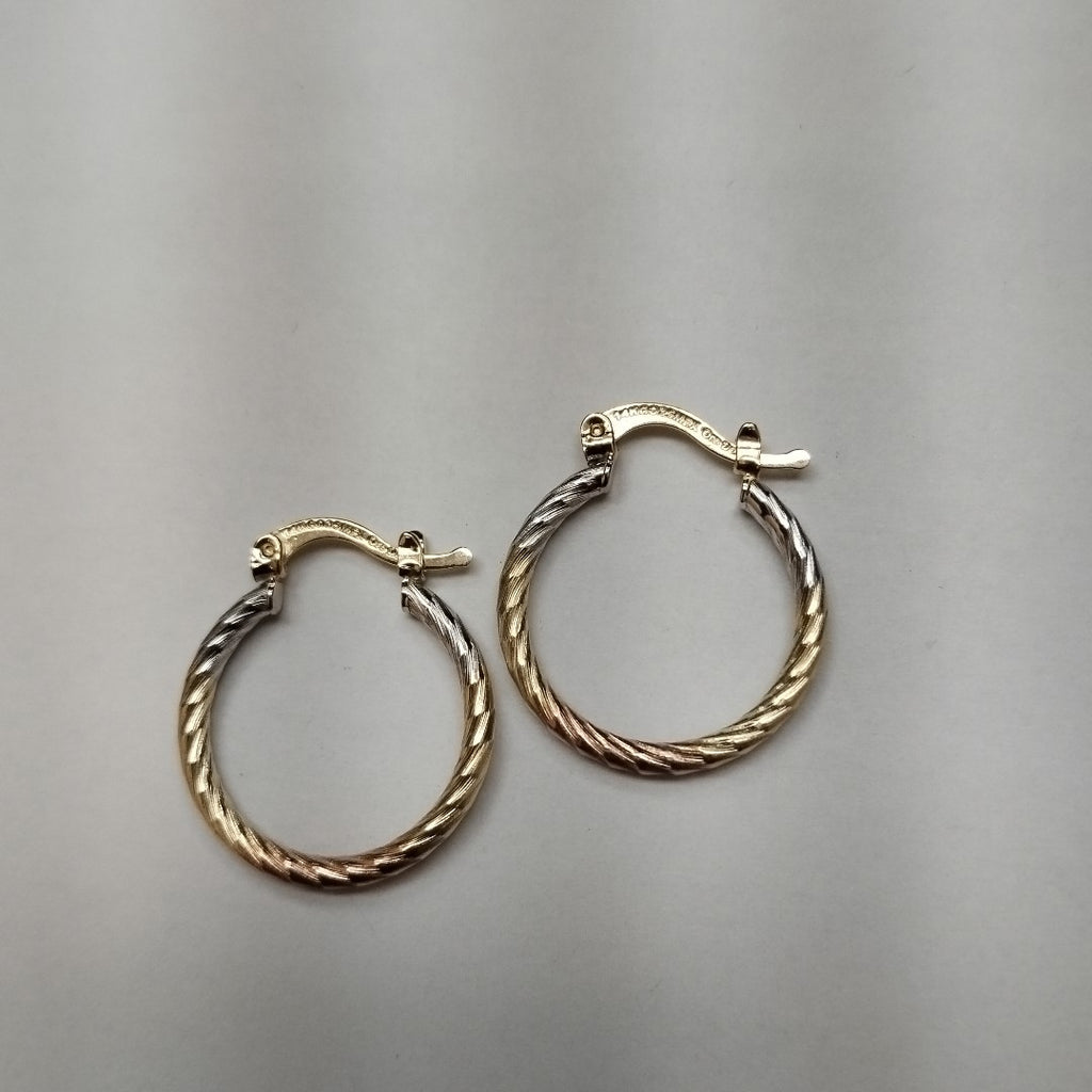ARETES TEJIDO ARRACADAS TZL COMBINADAS 14K 1.8 GR (NUEVO)