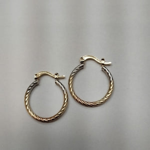 ARETES TEJIDO ARRACADAS TZL COMBINADAS 14K 1.8 GR (NUEVO)