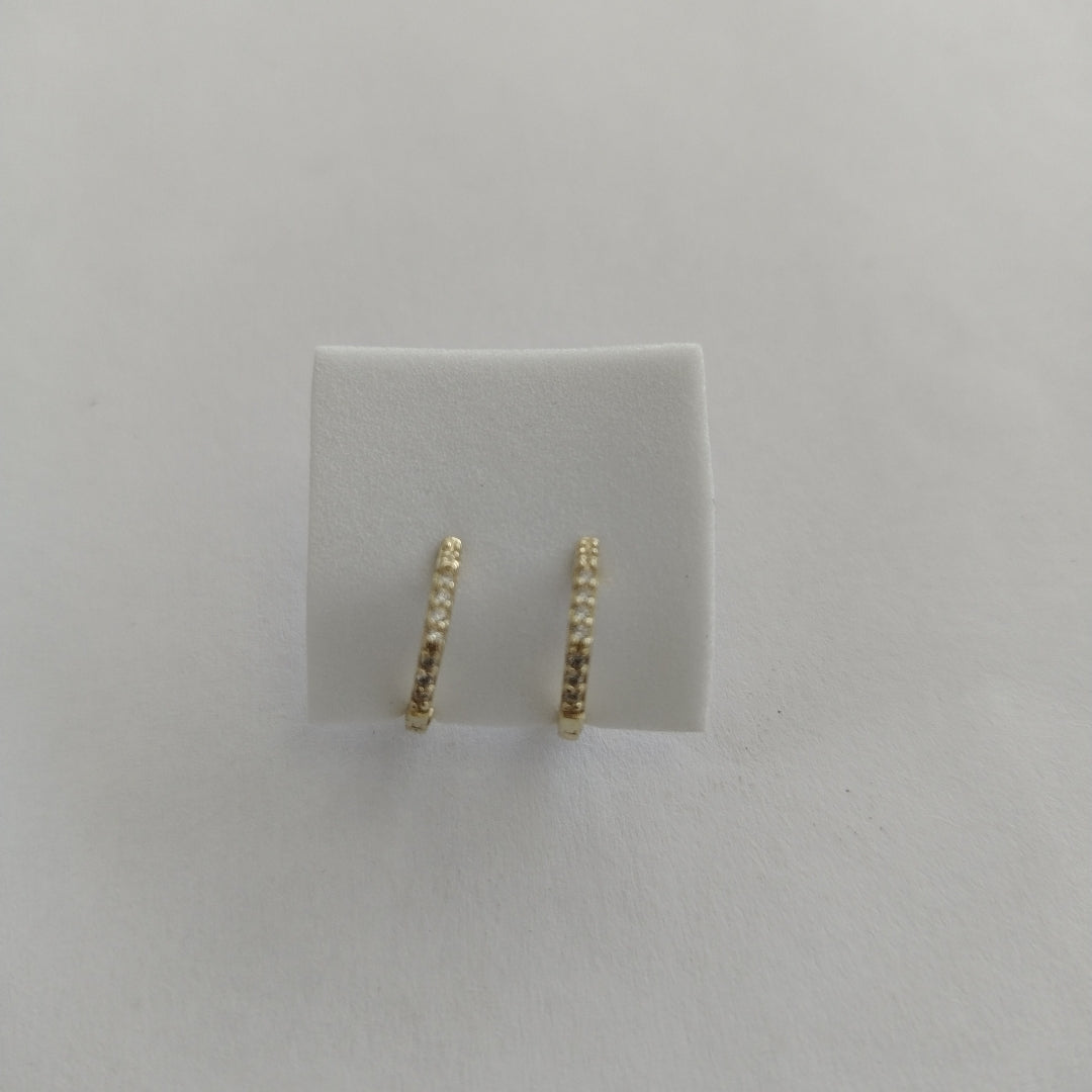 ARETES HUGIES C CIRCONIAS 14K 1.4 GR (NUEVO)