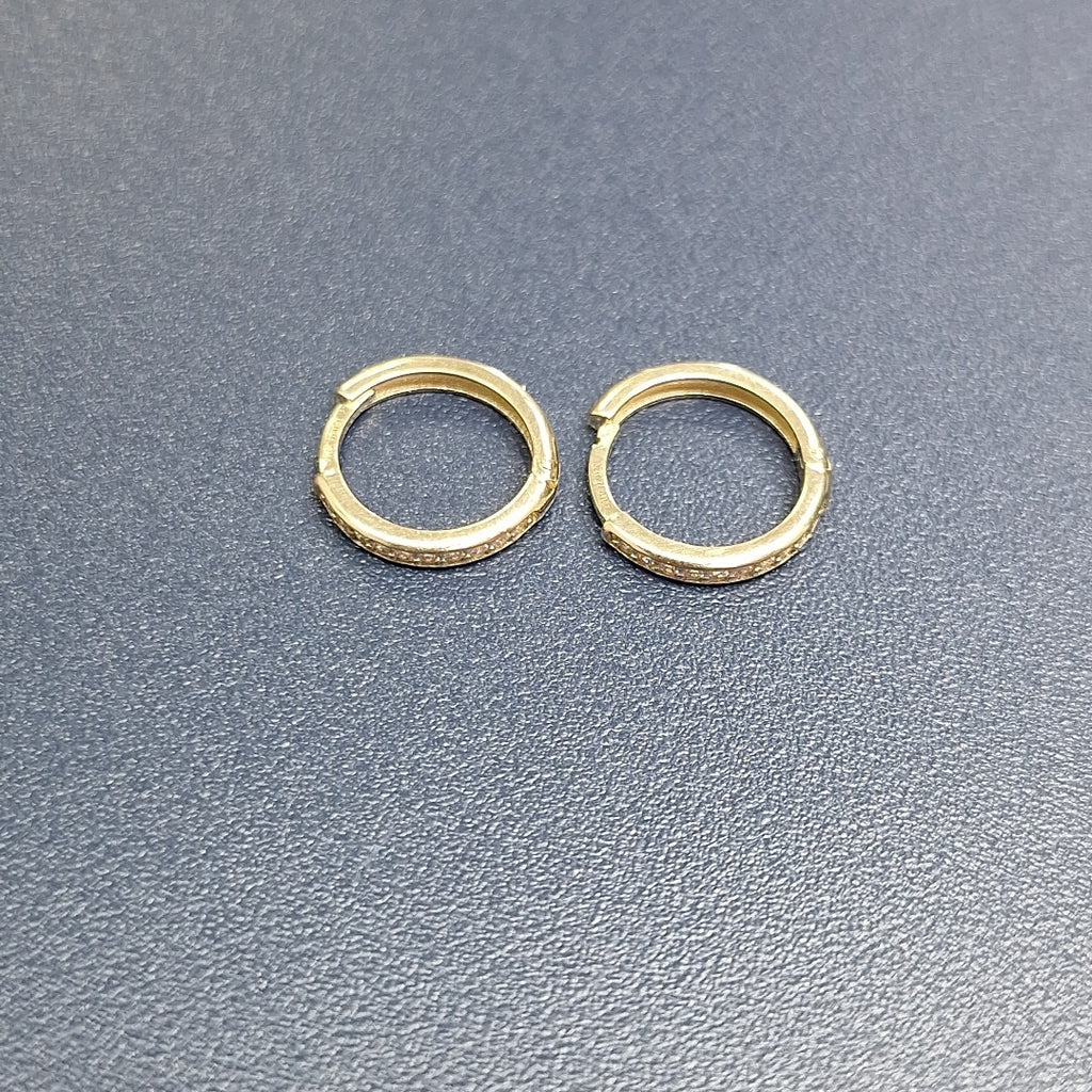 ARETES HUGGIES C CIRCONIA 14K 1.6 GR (NUEVO)