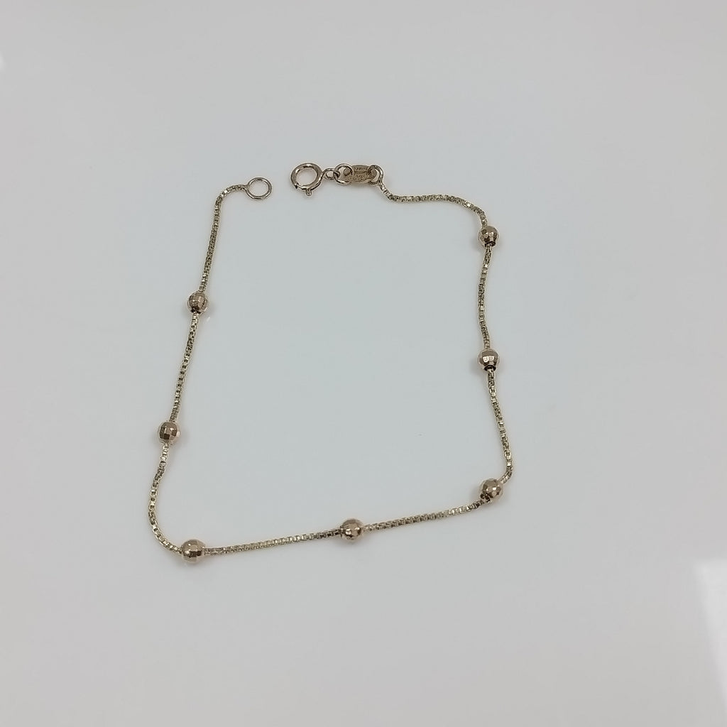 PULSERA ESPECIAL CON BOLITAS 14K 18 CM 1.4 GR (NUEVO)