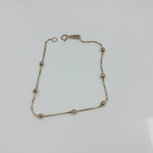 PULSERA ESPECIAL CON BOLITAS 14K 18 CM 1.4 GR (NUEVO)