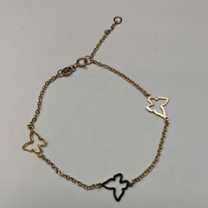 PULSERA ESPECIAL C MARIPOSAS 14K 18 CM 1.7 GR (NUEVO)