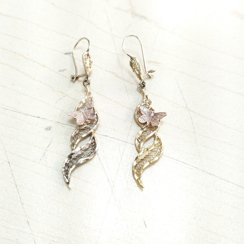 ARETES PAR ORO COMBINADO 10 K 4.4 GRMS (SEMINUEVO)