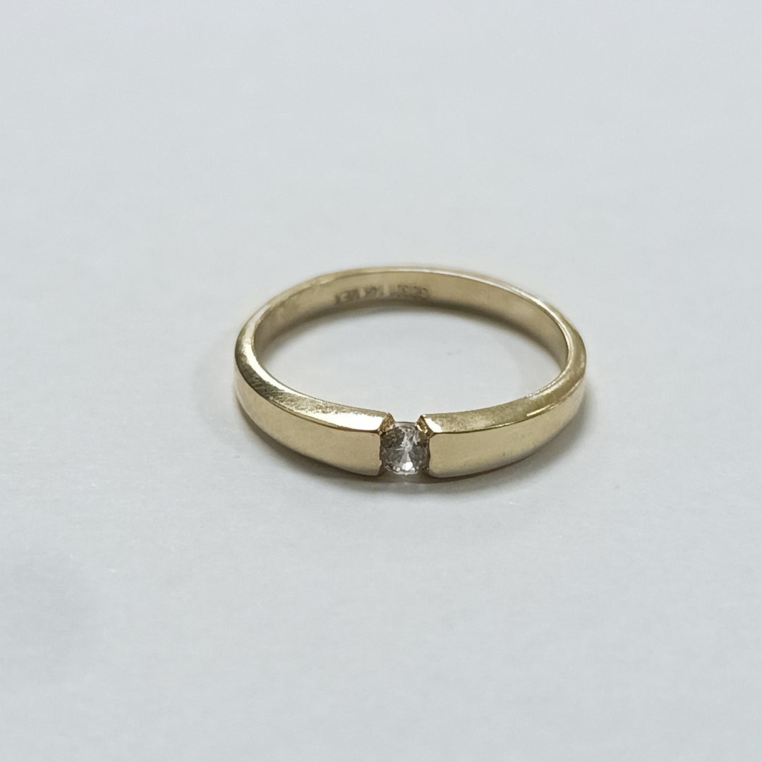 ANILLO ANILLITO SOLITARIO C CIRCONIA 14K 7 TALLA 2.5 GR (NUEVO)