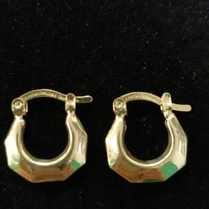 ARETES TEJIDO ARRACADA FACETADA 14K 1.2 GR (NUEVO)