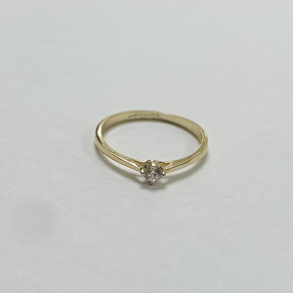 ANILLO ANILLITO SOLITARIO CIRCONIA 14K 7 TALLA 1.3 GR (NUEVO)