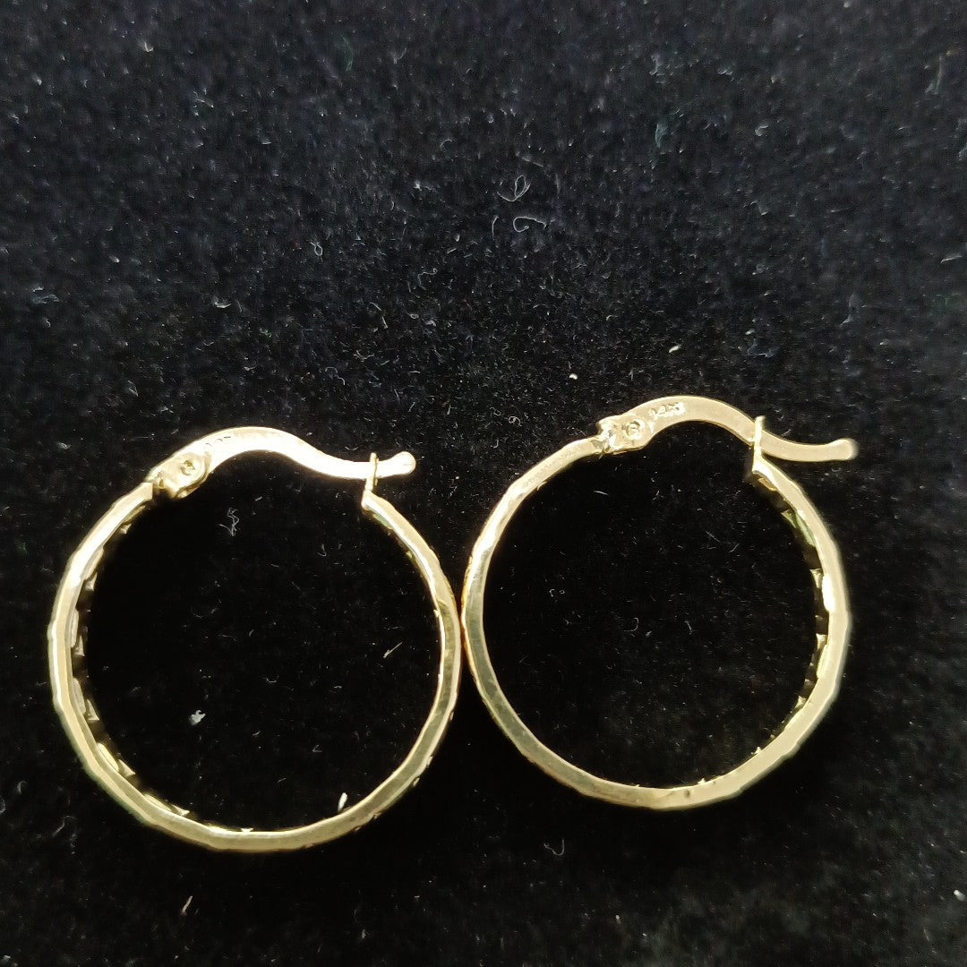 ARETES ARRACADA CON GRECAS 14K 2.1 GR (NUEVO)