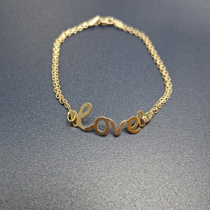 PULSERA ESCLAVA GRABADA LOVE 10K 18 CM 2.7 GR (NUEVO)