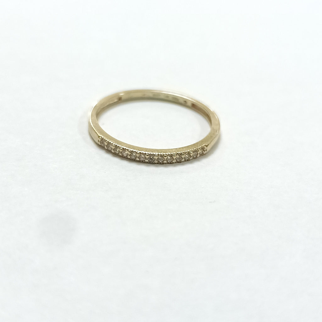 ANILLO ARGOLLA C CIRCONIAS 14K 9 TALLA 1.4 GR (NUEVO)