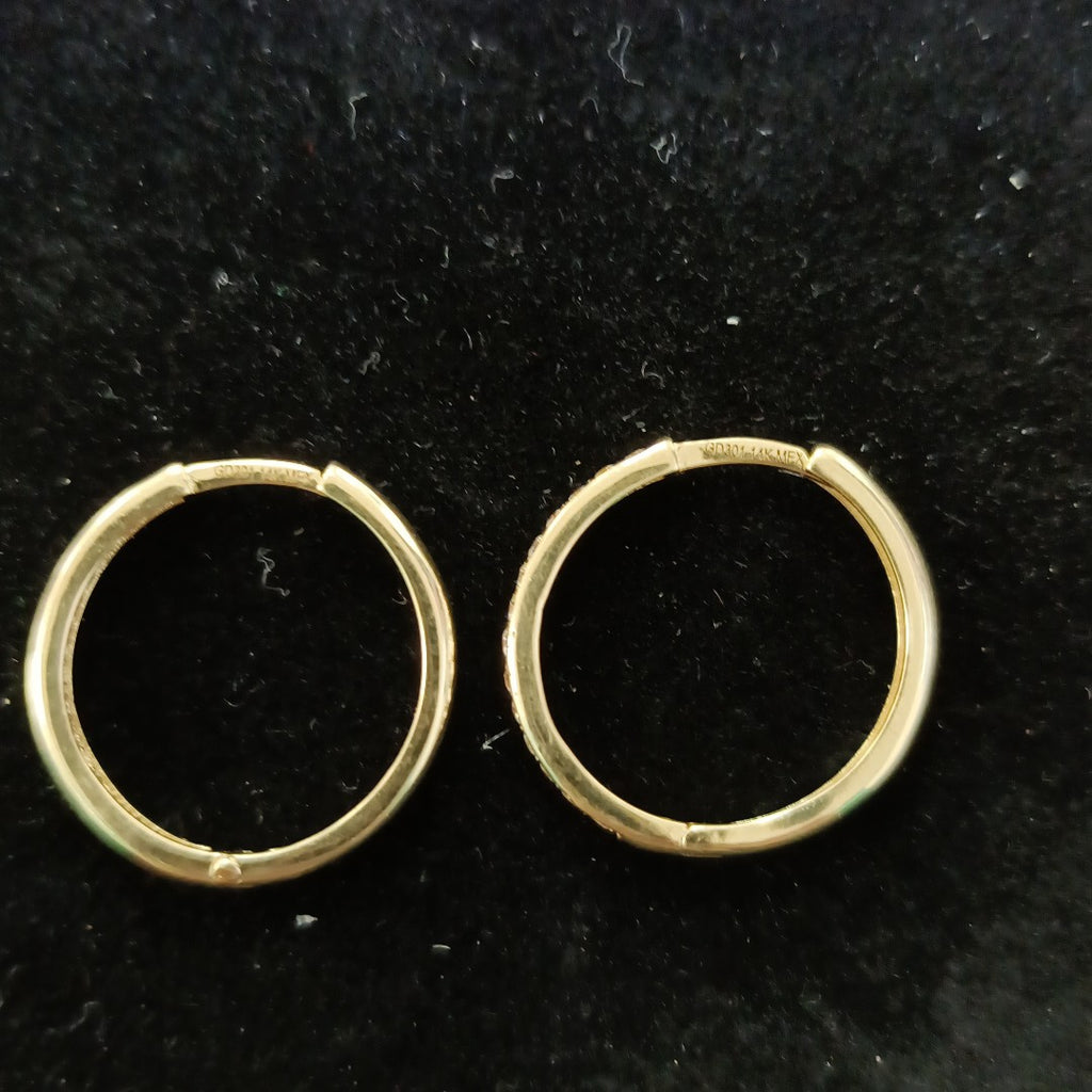 ARETES ARRACADAS C CIRCONIAS 14K 1.8 GR (NUEVO)