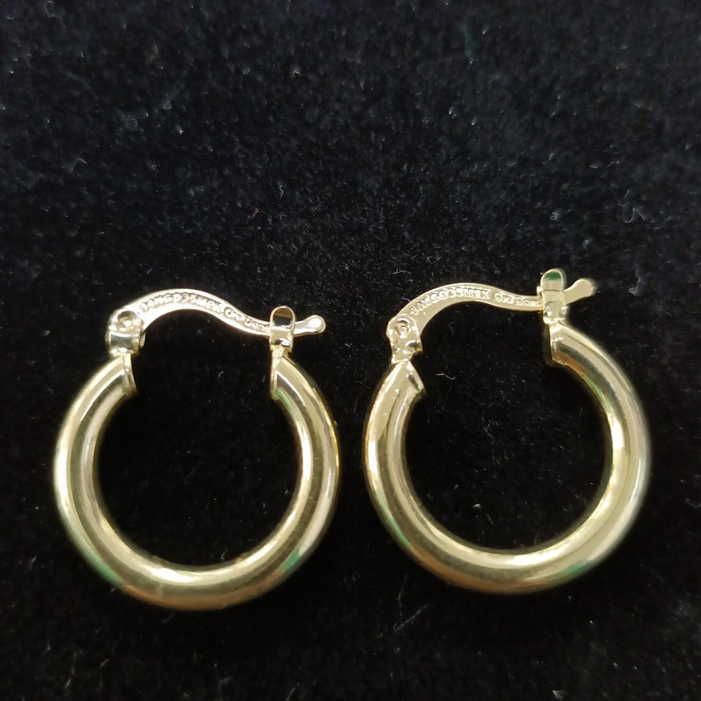 ARETES TEJIDO ARRACADAS LISAS 14K 1.6 GR (NUEVO)