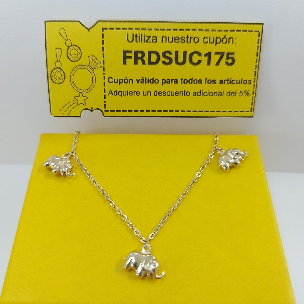 PULSERA ESPECIAL CON DIJES ELEFANTES 10K 18 CM 2.2 GR (NUEVO)
