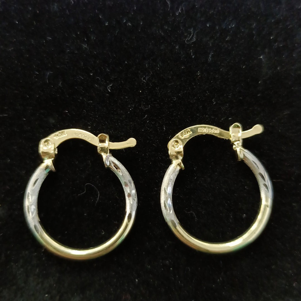 ARETES ARRACADAS COMBINADAS 14K 1.2 GR (NUEVO)