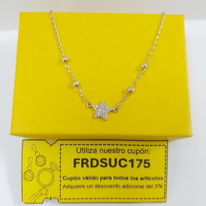 PULSERA ESPECIAL CON ESTRELLA Y CIRCONIAS 14K 18 CM 1.4 GR (NUEVO)