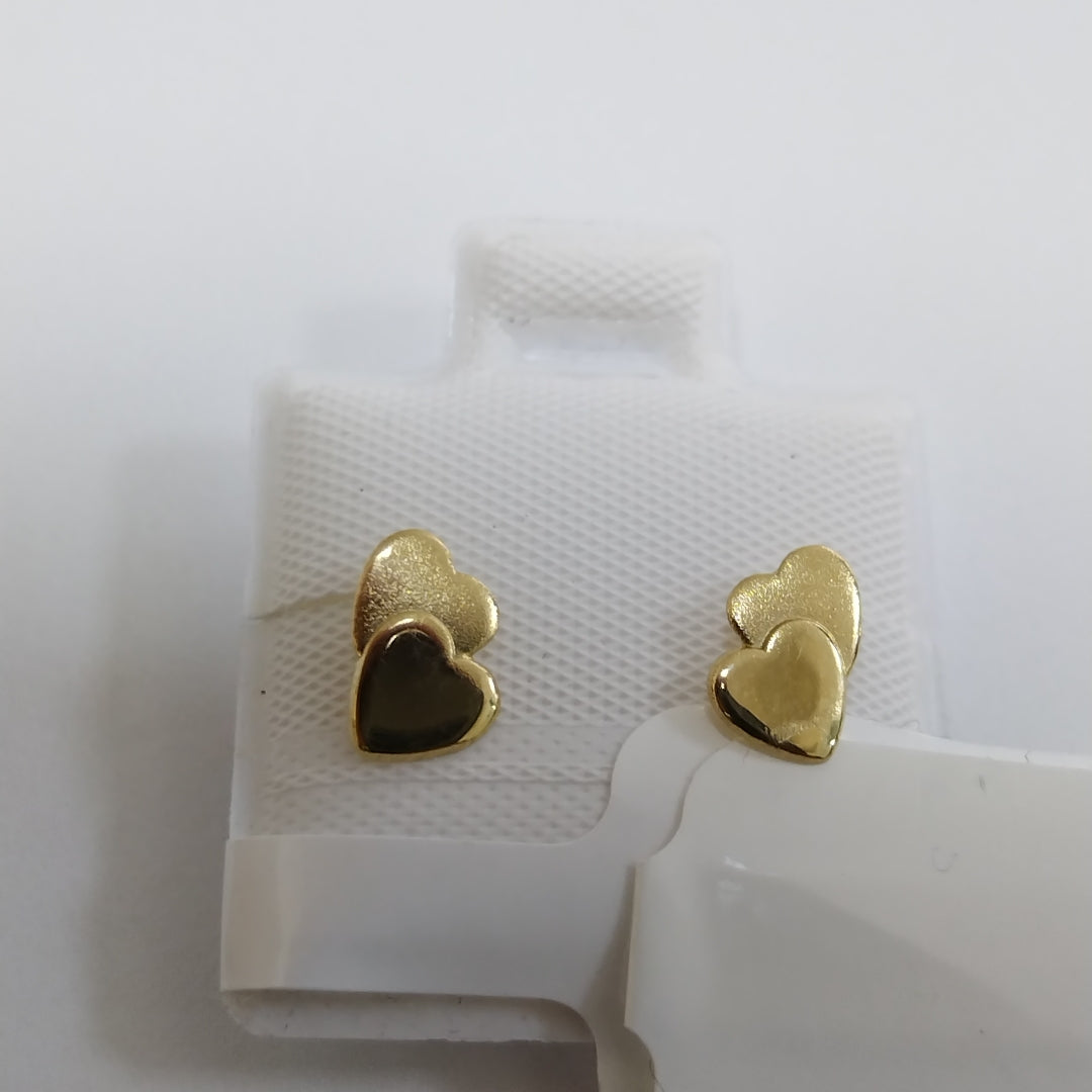 BROQUELES BROQUEL CORAZON DOBLE 14K 0.2171 GR (NUEVO)