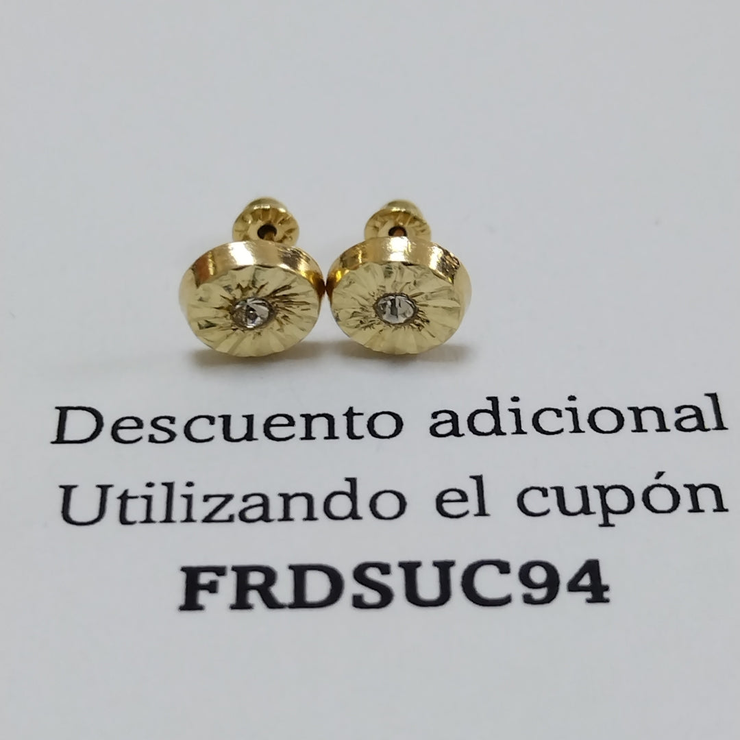 BROQUELES BROQUEL FIG BOTON C CIRCONIA 14K 0.2916 GR (NUEVO)