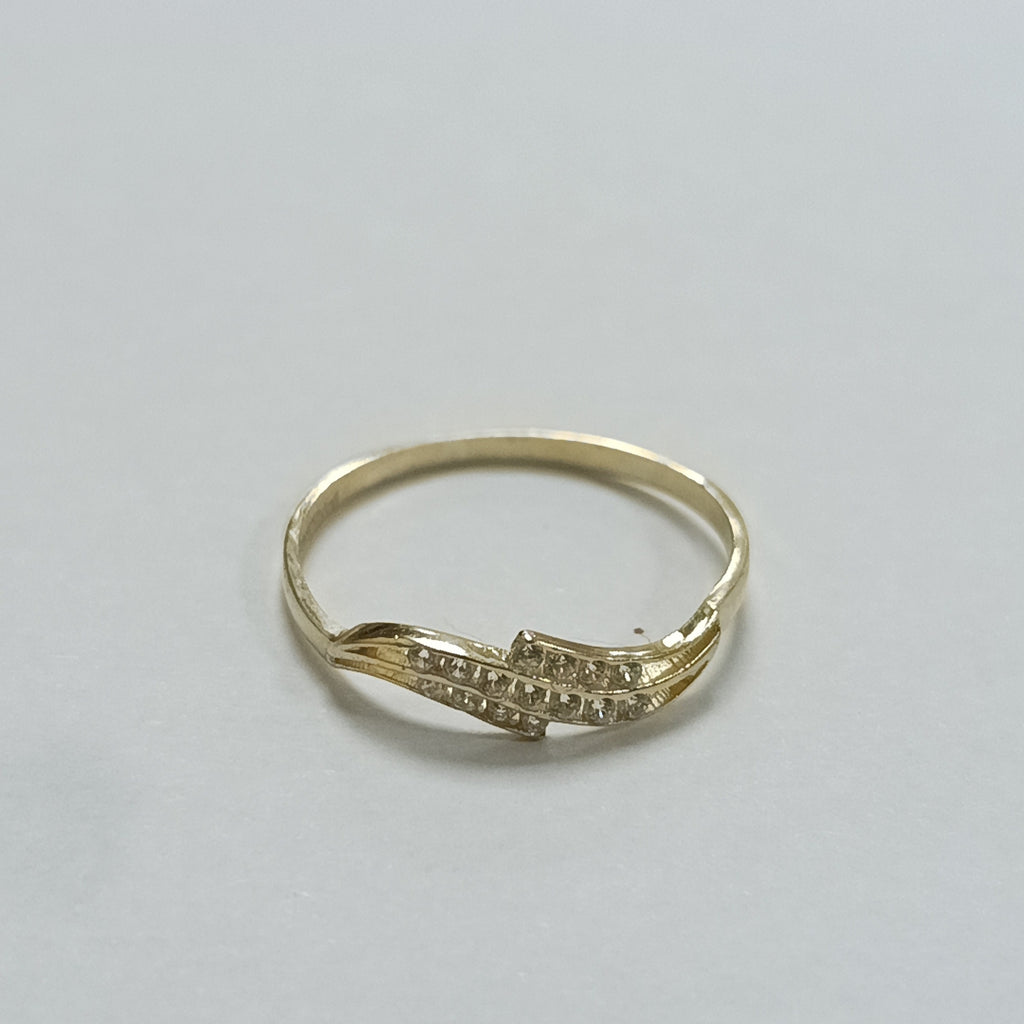 ANILLOS CON CIRCONIAS 14K TALLA 7 0.9 GR (NUEVO)