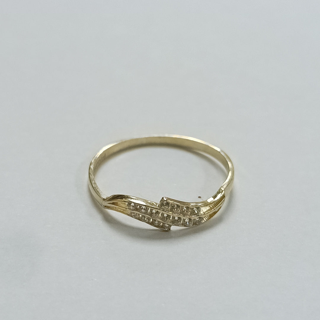 ANILLOS CON CIRCONIAS 14K TALLA 7 0.9 GR (NUEVO)