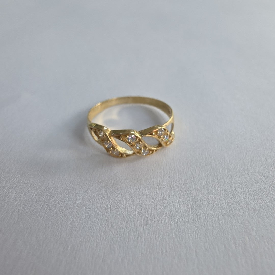ANILLOS C CIRCONIAS 14K TALLA 7 1.3 GR (NUEVO)