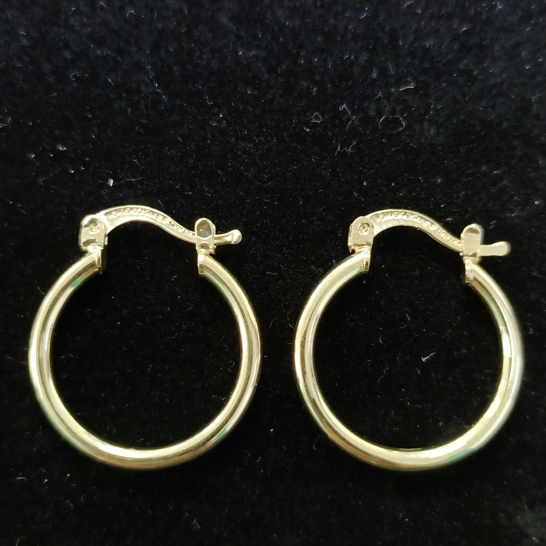 ARETES TEJIDO ARRACADAS LISAS 14K 1.2 GR (NUEVO)