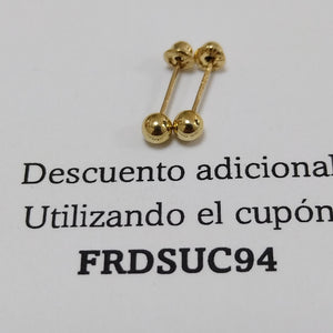 BROQUELES BROQUEL FIG ESFERA 14K 0.1408 GR (NUEVO)