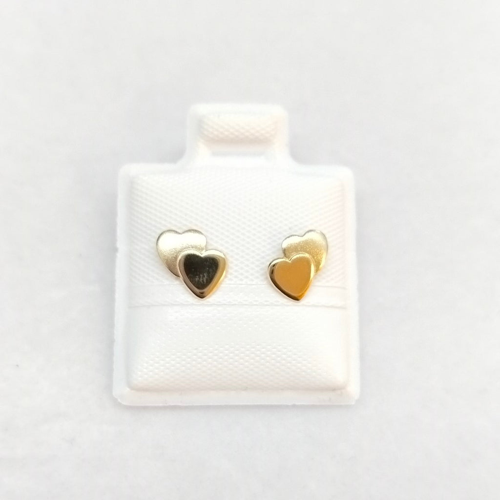 BROQUELES BROQUEL CORAZON DOBLE 14K 0.2171 GR (NUEVO)