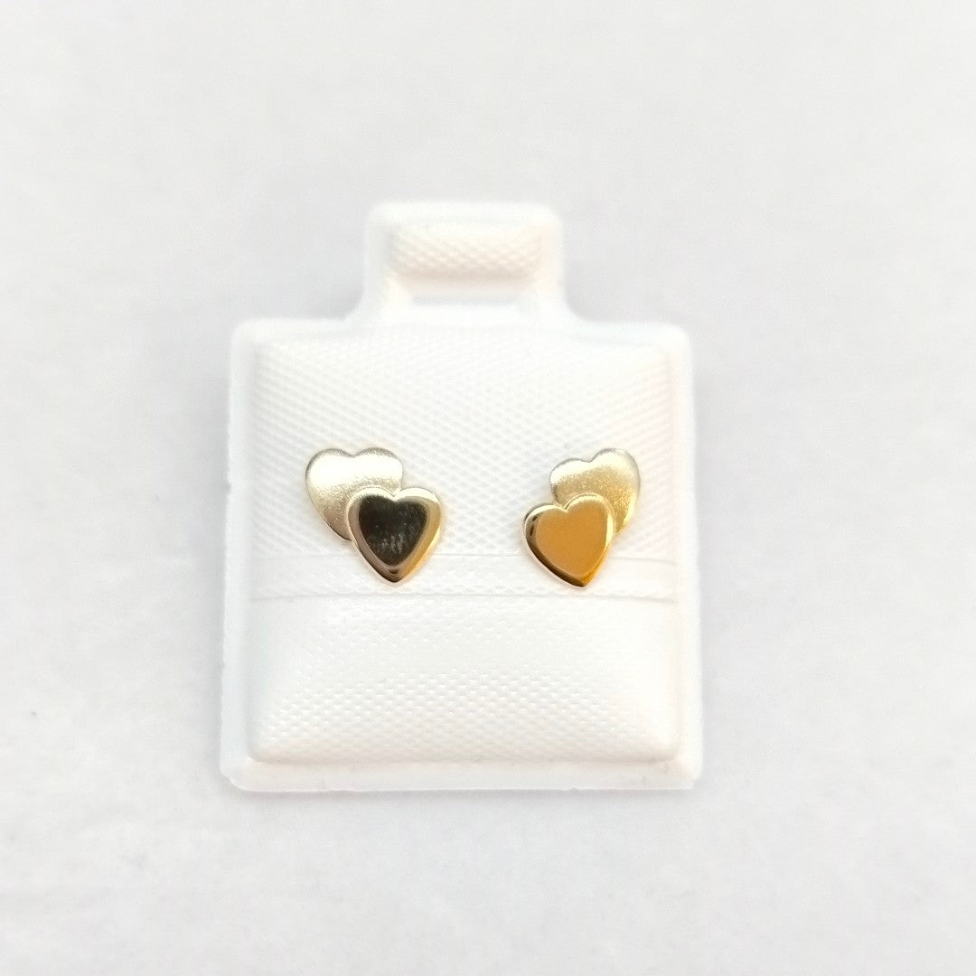 BROQUELES BROQUEL CORAZON DOBLE 14K 0.2171 GR (NUEVO)