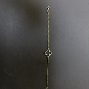 PULSERA TEJIDO ESPECIAL C CIRCONIAS 14K 18 CM 1.8 GR (NUEVO)
