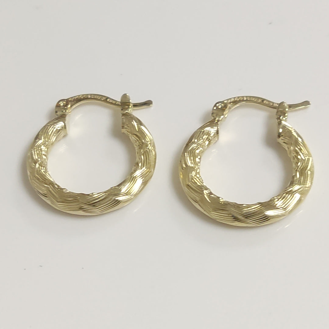 ARETES TEJIDO ARRACADAS ASTRIADAS 14K 2 GR (NUEVO)