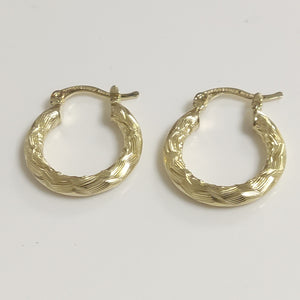 ARETES TEJIDO ARRACADAS ASTRIADAS 14K 2 GR (NUEVO)