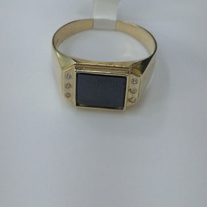 ANILLOS CON ONIX Y CIRCONIAS 10K TALLA 11 3.7 GR (NUEVO)
