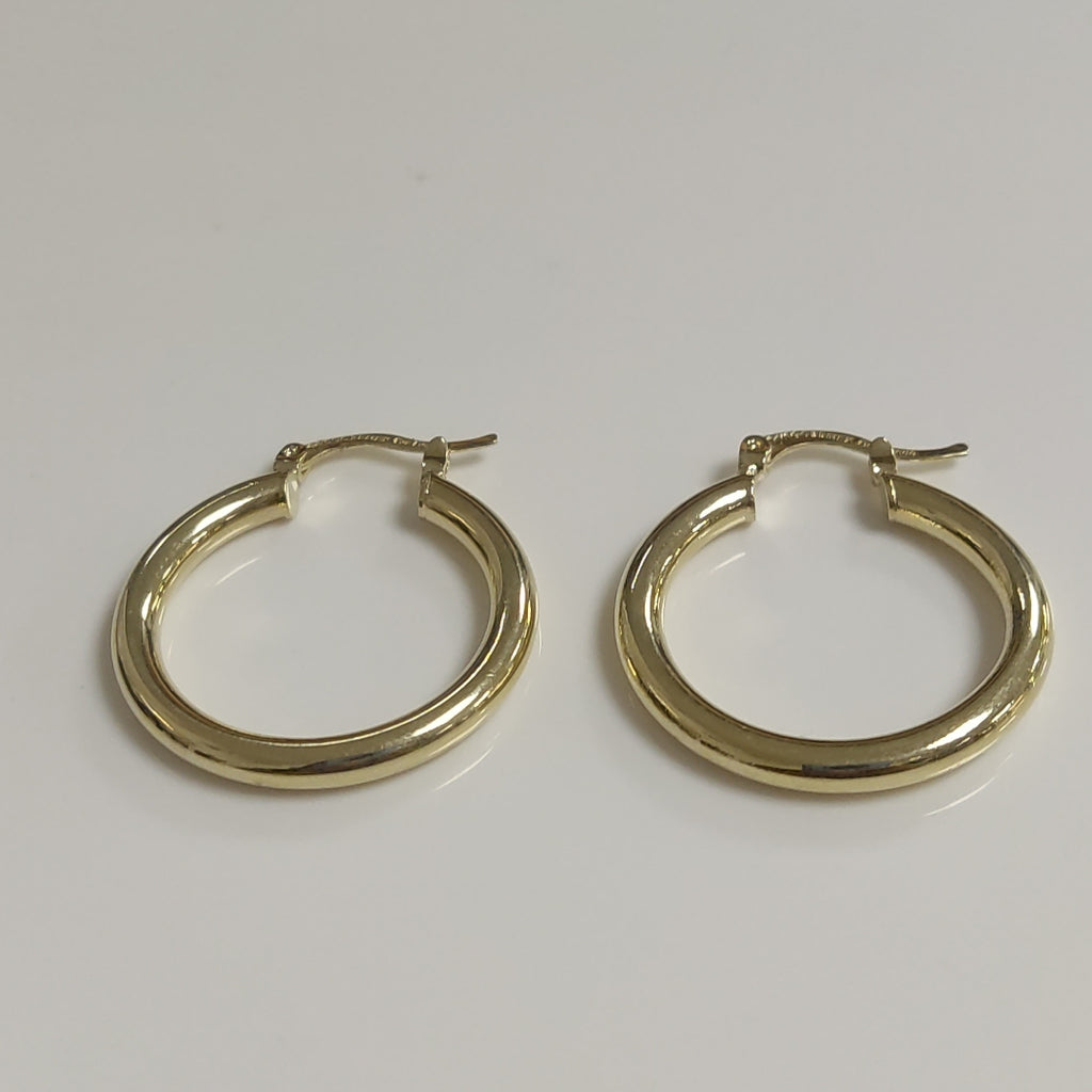 ARETES TEJIDO ARRACADAS LISAS HUECAS 14K 2.1 GR (NUEVO)