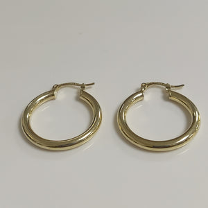 ARETES TEJIDO ARRACADAS LISAS HUECAS 14K 2.1 GR (NUEVO)