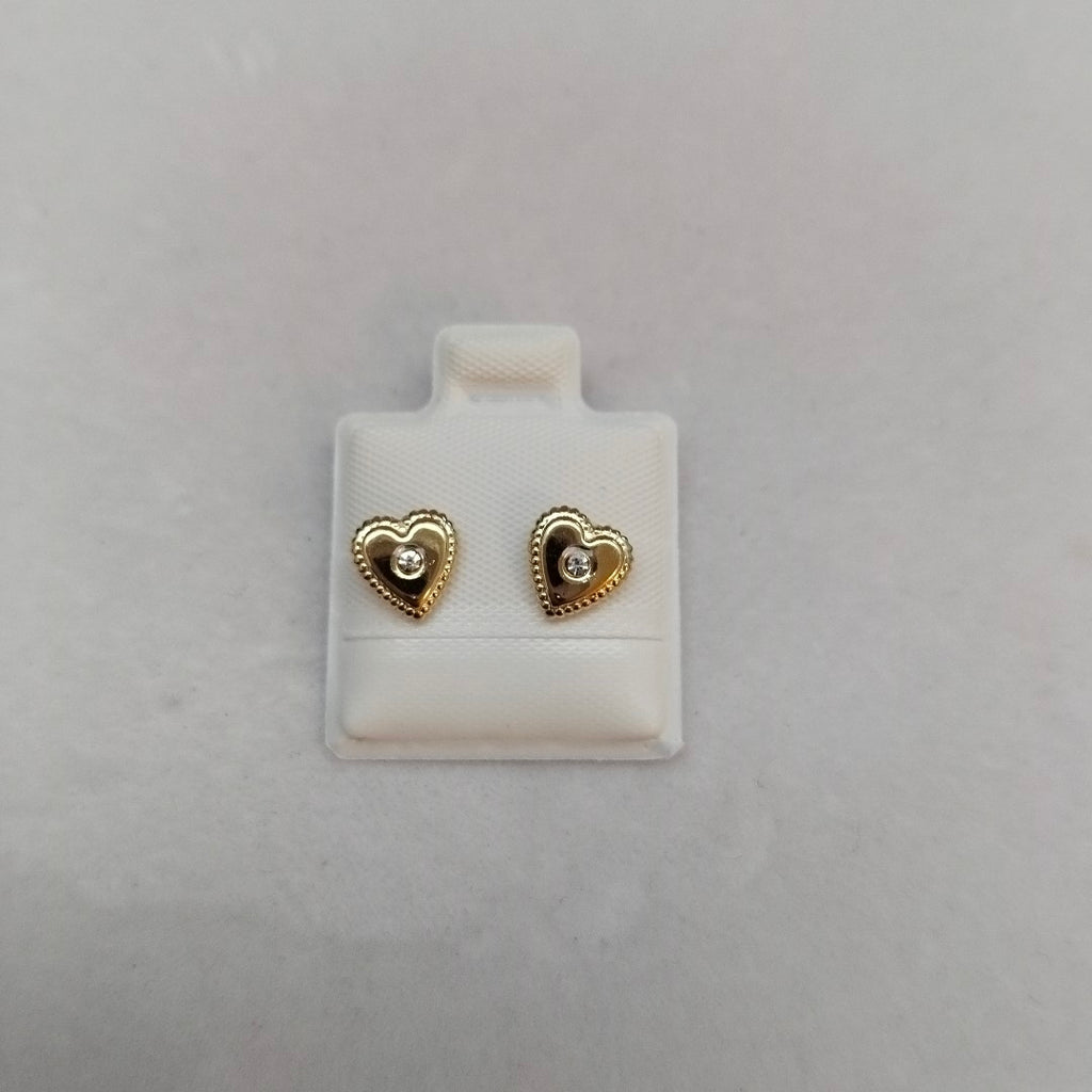 BROQUELES BROQUEL FIG CORAZON C CIRCONIA 14K 0.2614 GR (NUEVO)
