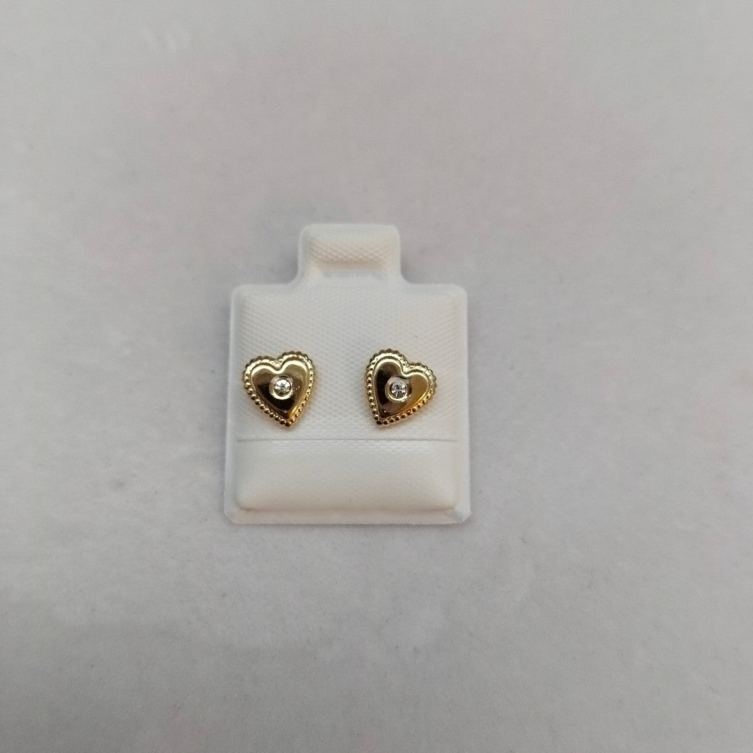 BROQUELES BROQUEL FIG CORAZON C CIRCONIA 14K 0.2614 GR (NUEVO)