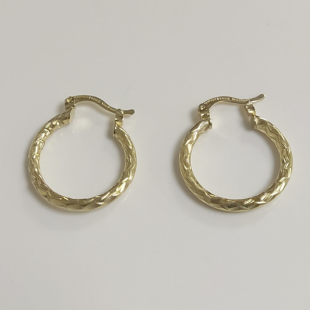 ARETES ARRACADAS LABRADAS 14K 2.1 GR (NUEVO)