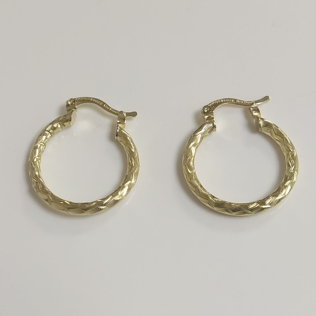 ARETES ARRACADAS LABRADAS 14K 2.1 GR (NUEVO)