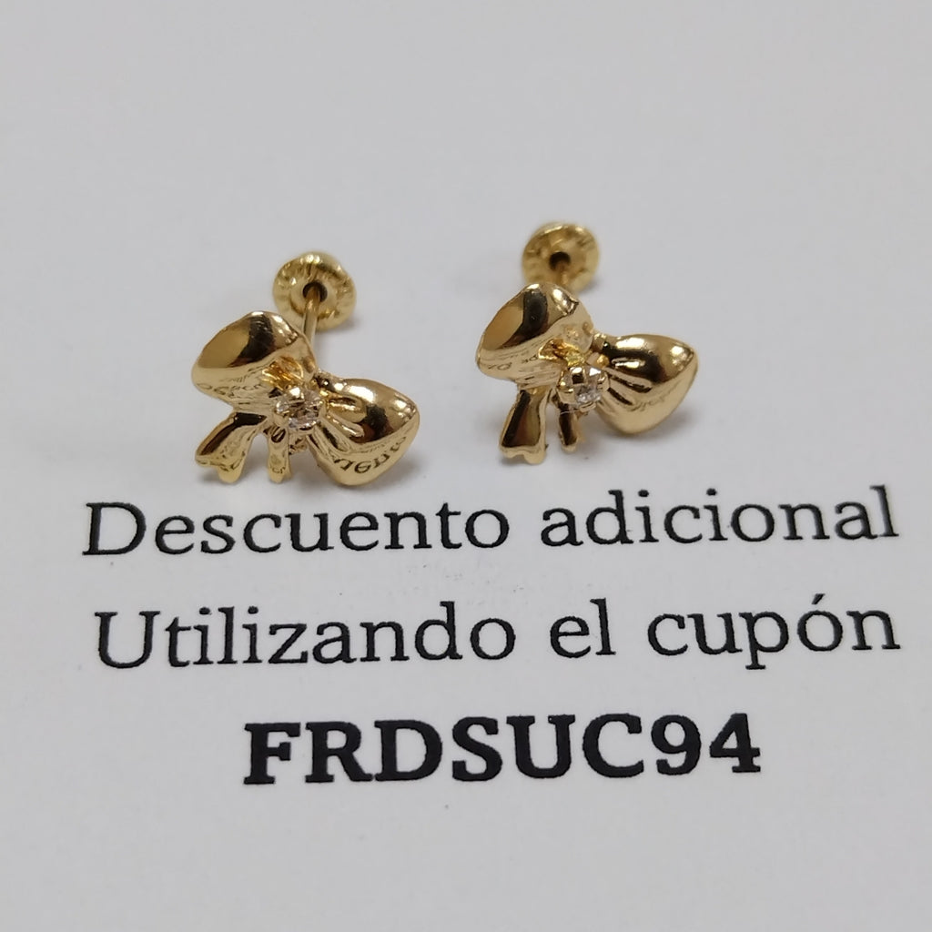 BROQUELES BROQUEL FIG MOÑO C CIRCONIA 14K 0.2441 GR (NUEVO)