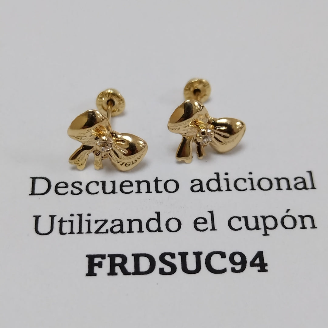 BROQUELES BROQUEL FIG MOÑO C CIRCONIA 14K 0.2441 GR (NUEVO)