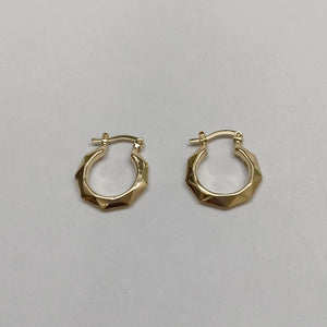 ARETES TEJIDO ARRACADAS FACETADAS 14K 1.7 GR (NUEVO)