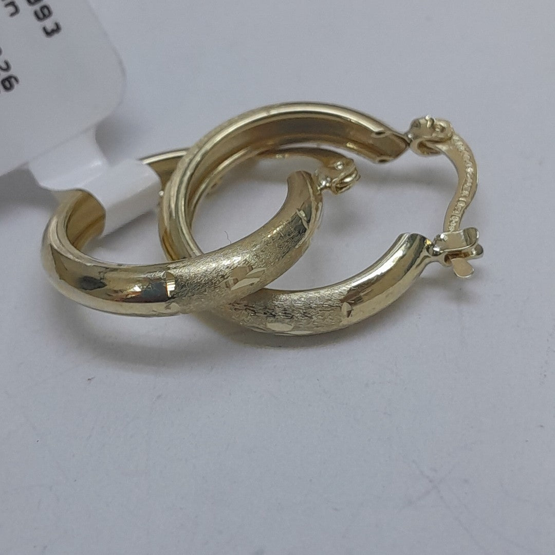 ARETES TEJIDO ARRACADA SATINADA 14K 2.6 GR (NUEVO)