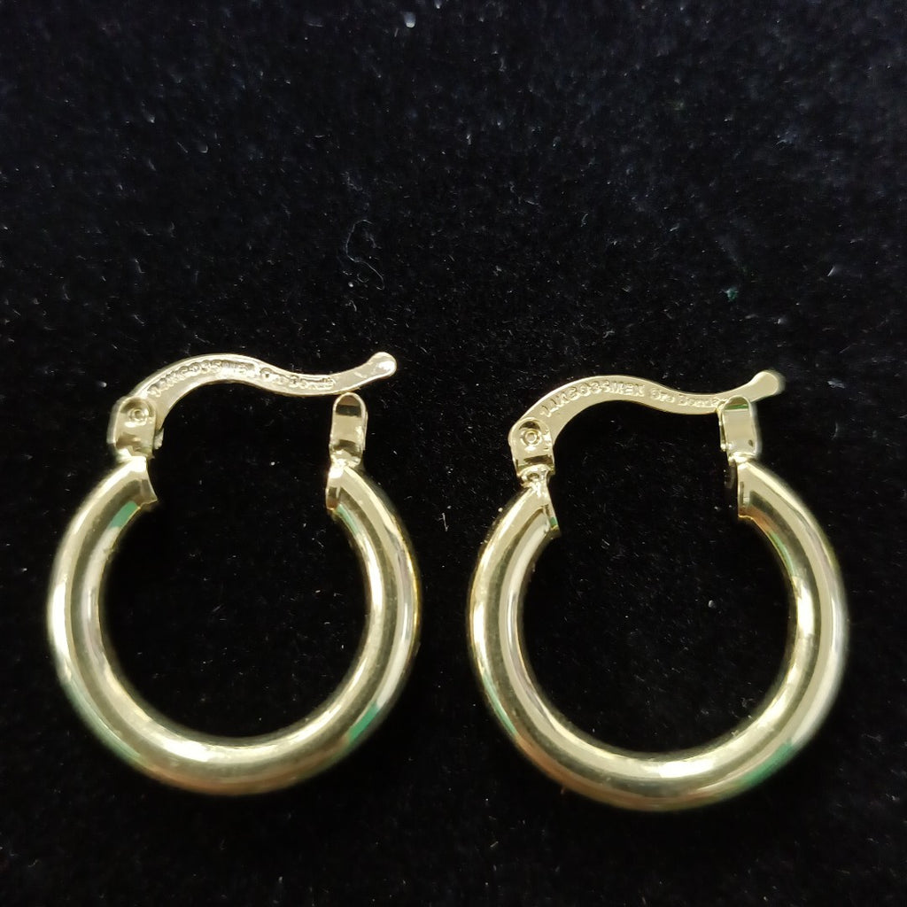 ARETES TEJIDO ARRACADAS LISAS 14K 1.6 GR (NUEVO)