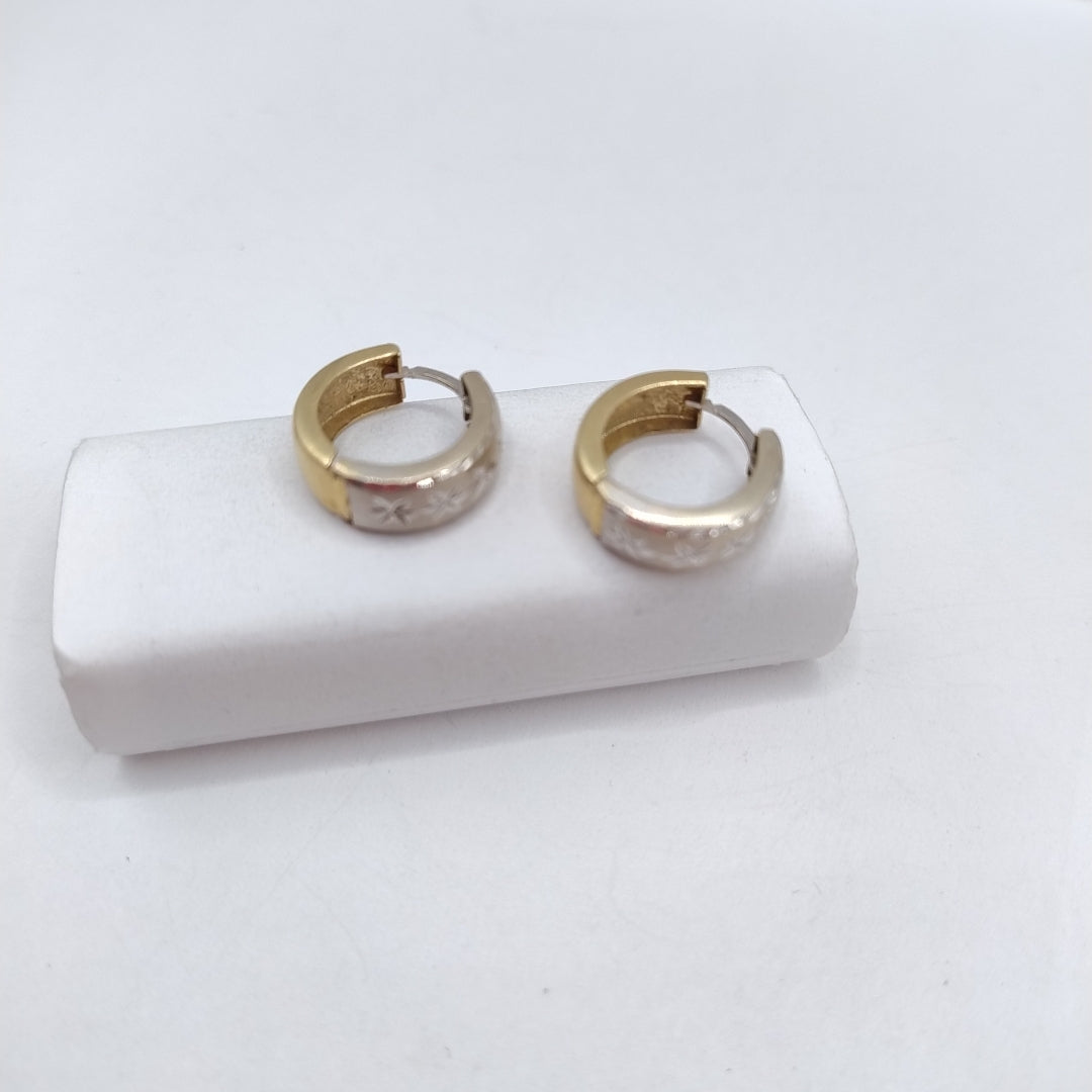 ARRACADAS PAR ORO, ORO BLANCO 14 K 3.2 GRMS (SEMINUEVO)