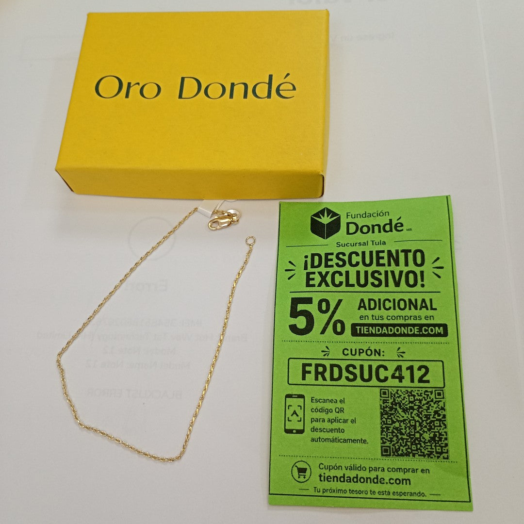 PULSERA TORZAL 14K 21 CM 1.4 GR (NUEVO)