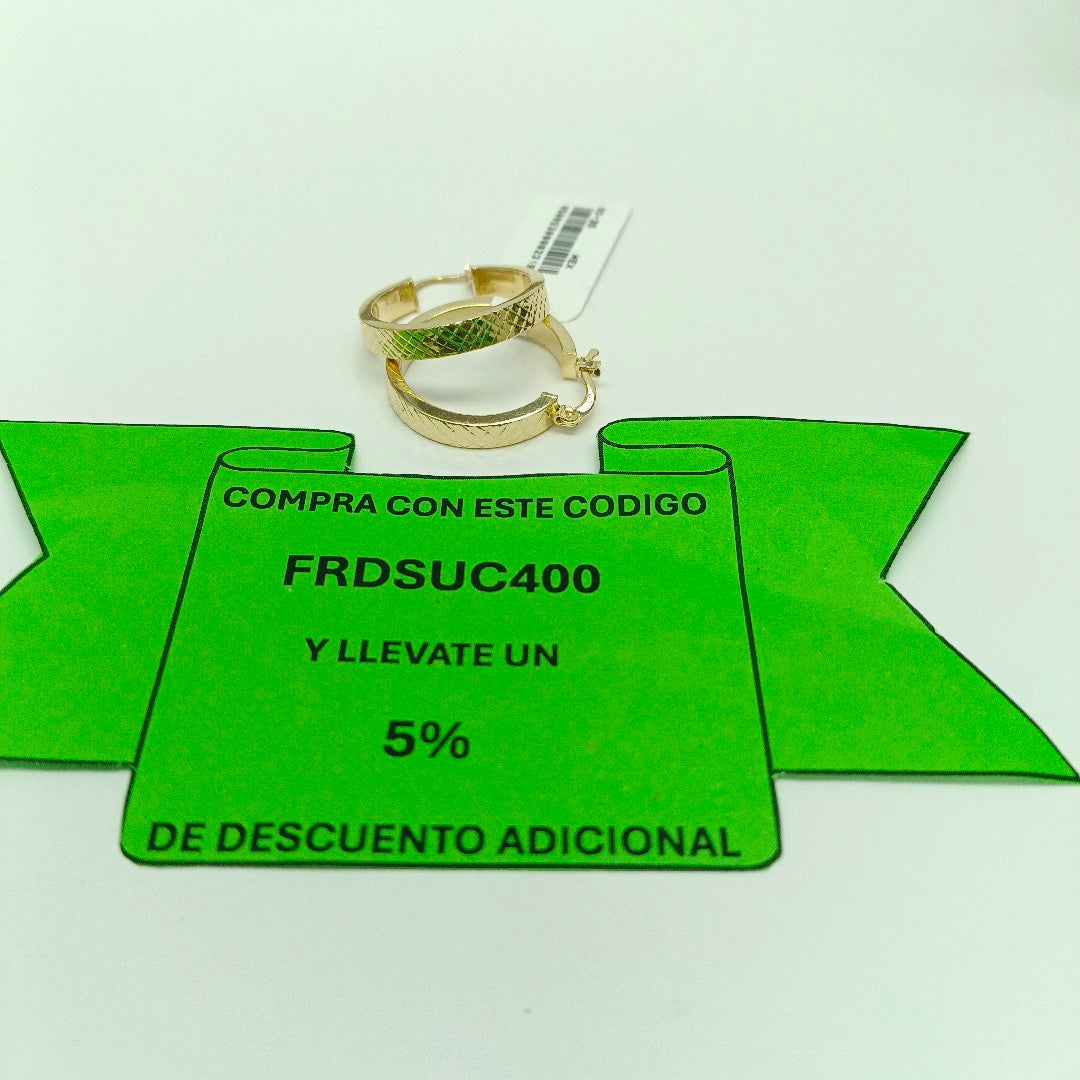 ARETES TEJIDO ARRACADAS FACETADAS 14K 2.9 GR (NUEVO)