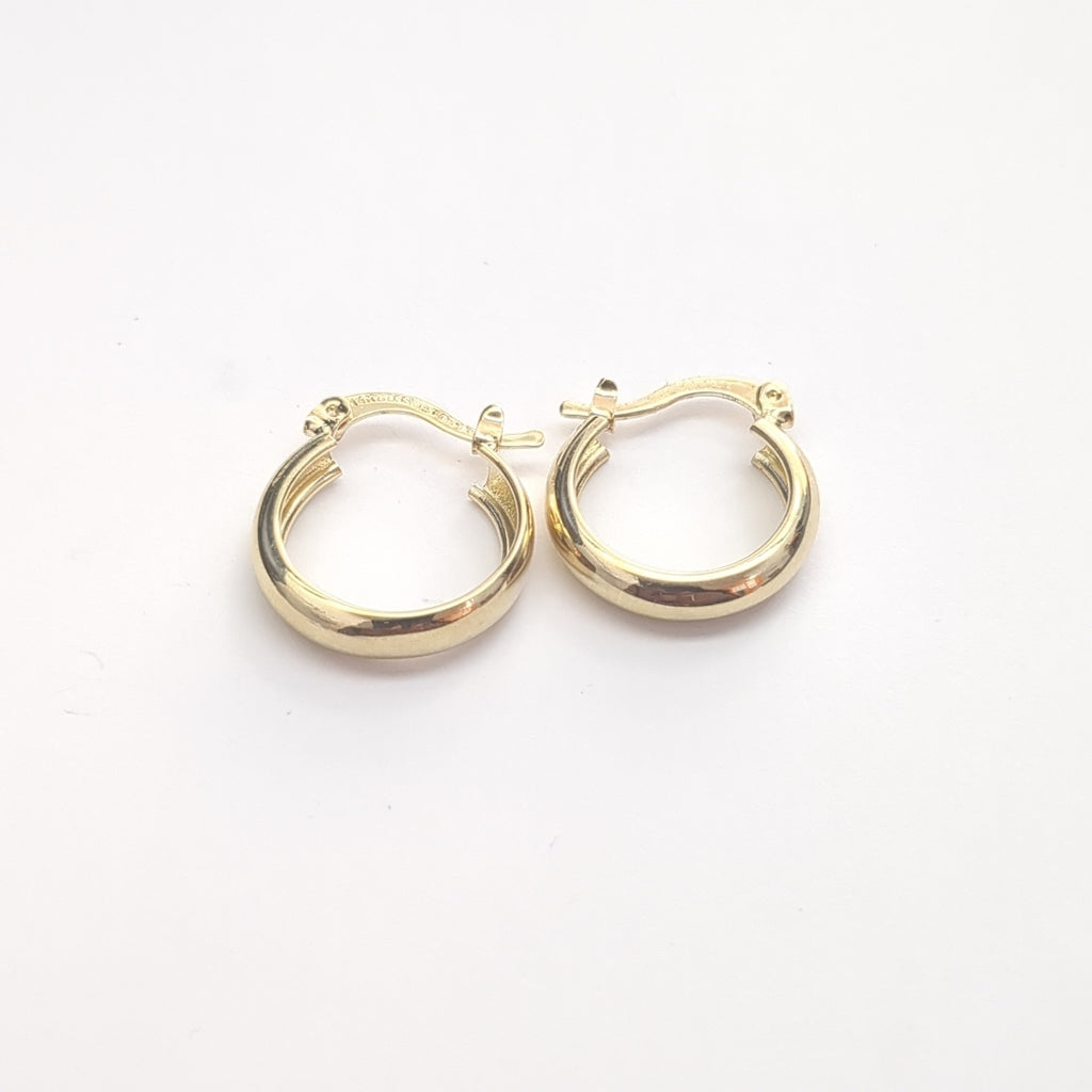ARETES TEJIDO ARRACADAS LISAS 14K 2.2 GR (NUEVO)
