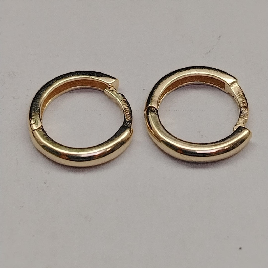 ARETES HUGGIES LISAS 14K 1.3 GR (NUEVO)