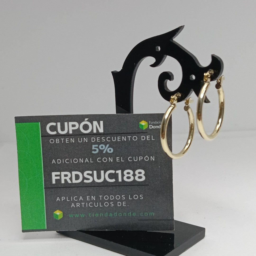 ARETES TEJIDO ARRACADAS LISAS 14K 1.2 GR (NUEVO)