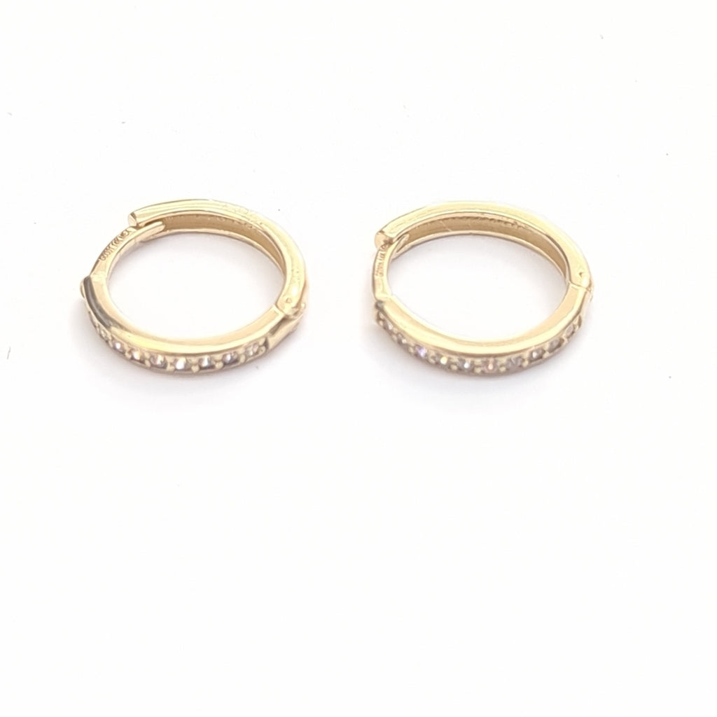 ARETES ARRACADA C CIRCONIAS 14K 1.6 GR (NUEVO)